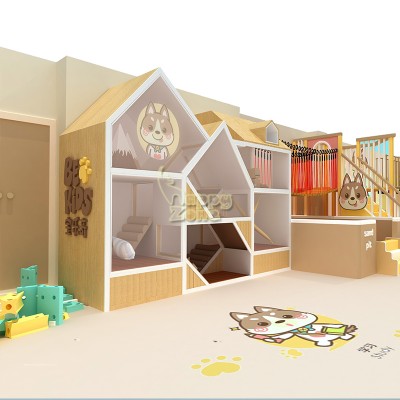 Customized High End Nature Themed Wooden Indoor Playground  for Toddler and Children